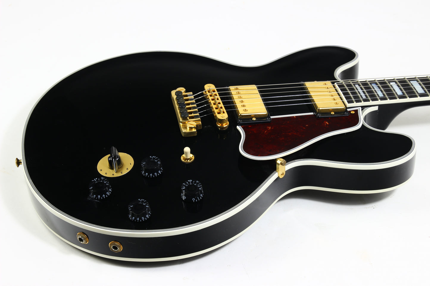 2011 Gibson Custom BB King Lucille Black | Ornate Crown Headstock Inlay ES 355 Dual Input Jacks