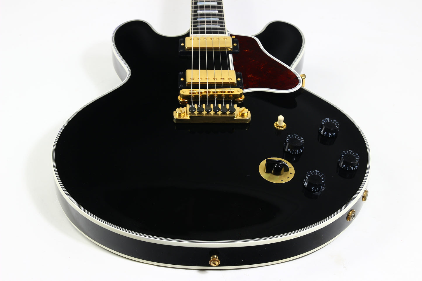 2011 Gibson Custom BB King Lucille Black | Ornate Crown Headstock Inlay ES 355 Dual Input Jacks
