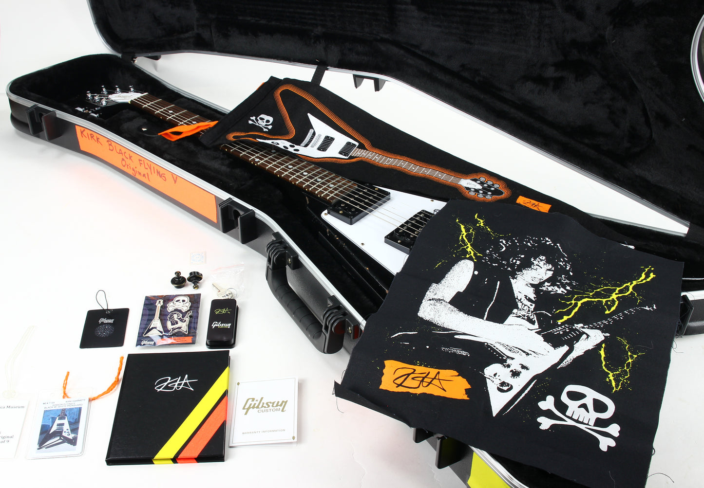 2022 Gibson Kirk Hammett 1979 Flying V Ebony Black Murphy Lab