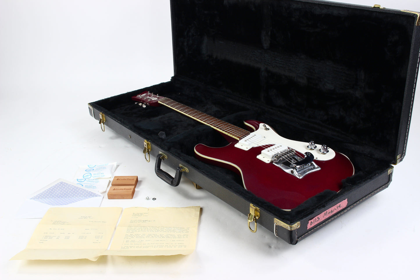 1988 Mosrite USA Semie Moseley Signed V63 Model Ruby Dust Rare SET-NECK Side Jack Model MINTY w Paperwork!