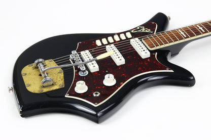1962 EKO 700 3V Vintage Made in Italy Guitar RARE BLACK Tortoise Guard