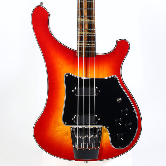 2026 Rickenbacker 4002 Fireglo ONE-OF-A-KIND Reissue Checkerboard, Ebony Board, Full Inlays, ORIGINAL BIRDSEYE MAPLE WINGS
