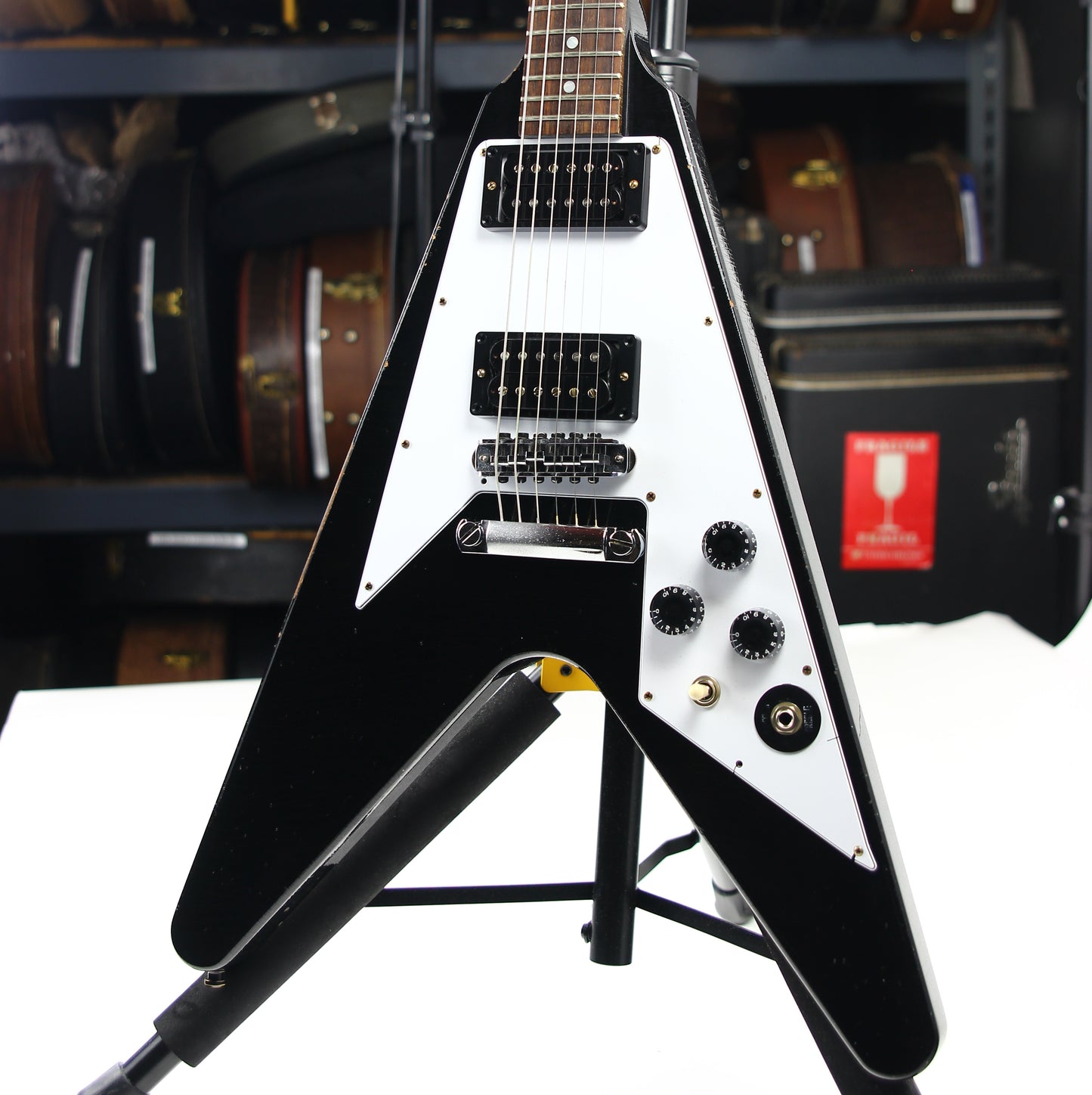 2022 Gibson Kirk Hammett 1979 Flying V Ebony Black Murphy Lab