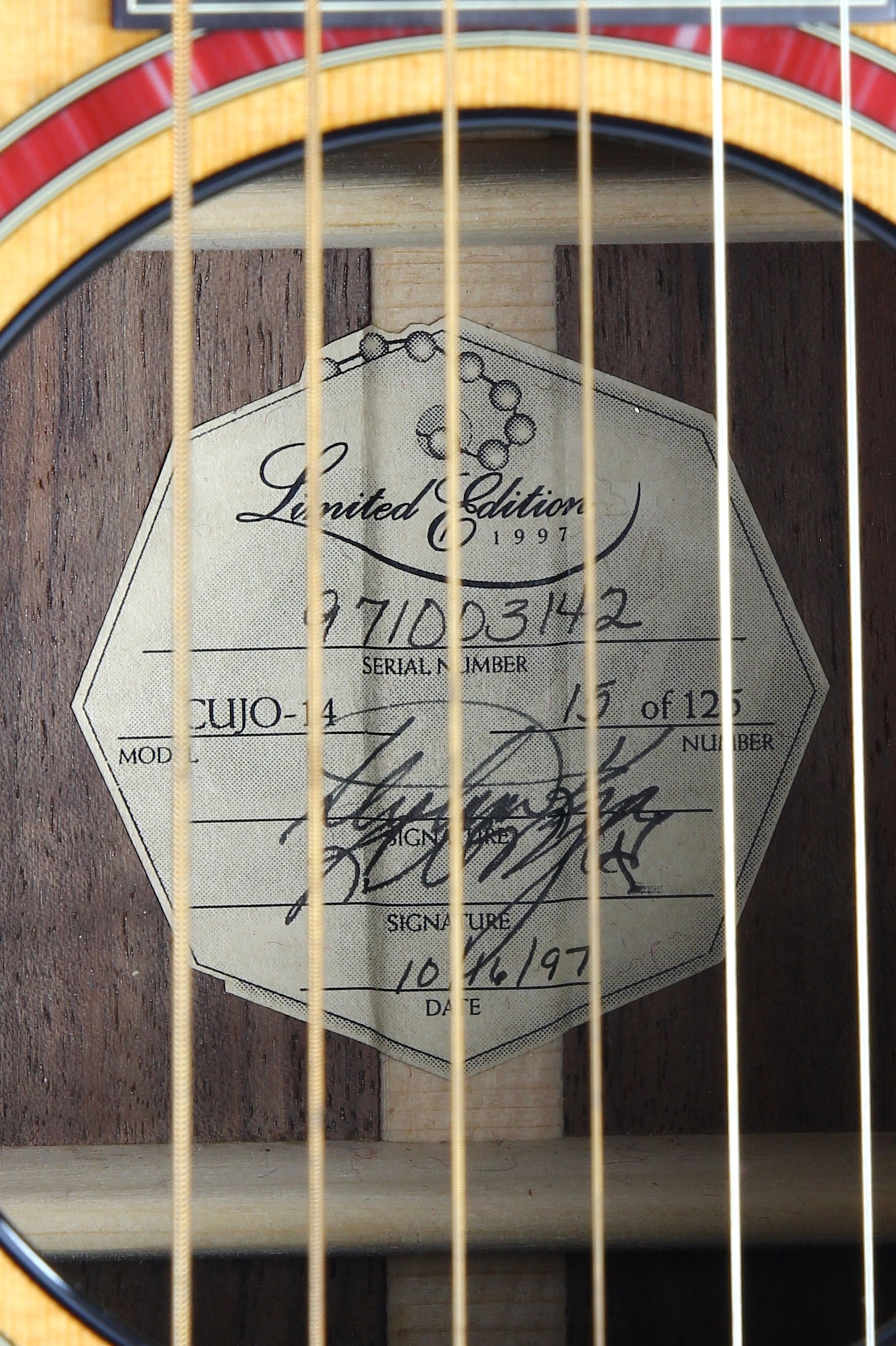 UNPLAYED! 1997 Taylor Cujo-14 Grand Auditorium Stephen King Signed Model Acoustic Guitar - Cedar/Walnut 10