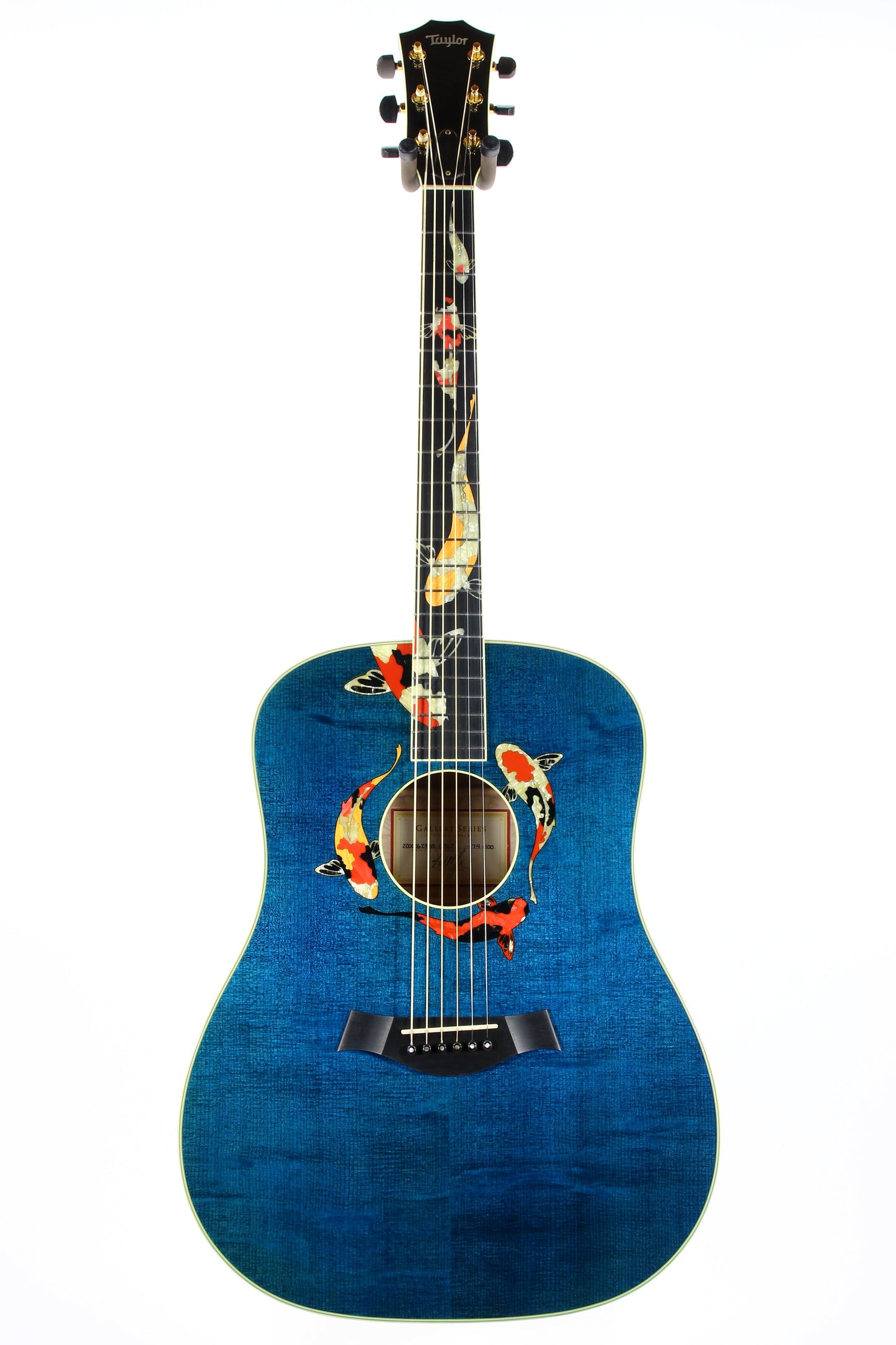 2000 TAYLOR SWIFT KOI Fish Living Jewels GSLJ Aqua Blue Dreadnought Acoustic Guitar Bearclaw Quilt - RARE!