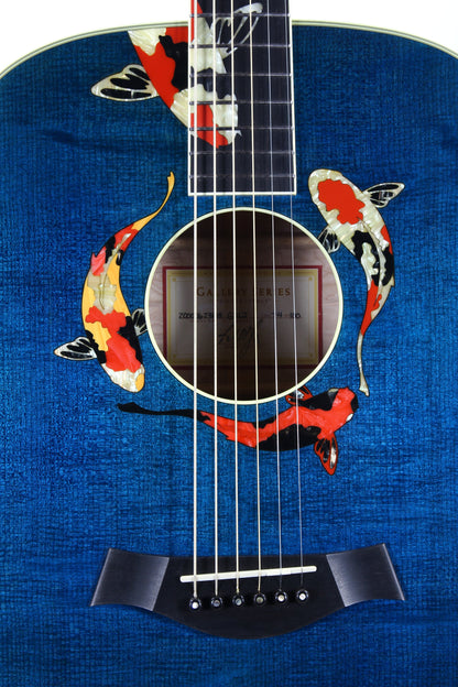 2000 TAYLOR SWIFT KOI Fish Living Jewels GSLJ Aqua Blue Dreadnought Acoustic Guitar Bearclaw Quilt - RARE!