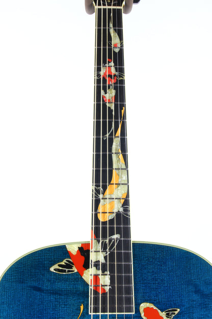 2000 TAYLOR SWIFT KOI Fish Living Jewels GSLJ Aqua Blue Dreadnought Acoustic Guitar Bearclaw Quilt - RARE!