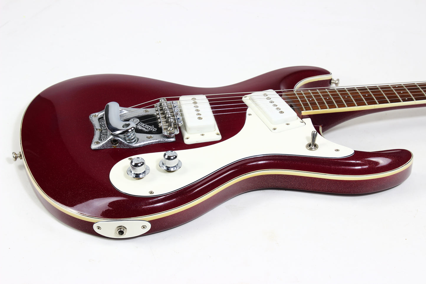 1988 Mosrite USA Semie Moseley Signed V63 Model Ruby Dust Rare SET-NECK Side Jack Model MINTY w Paperwork!