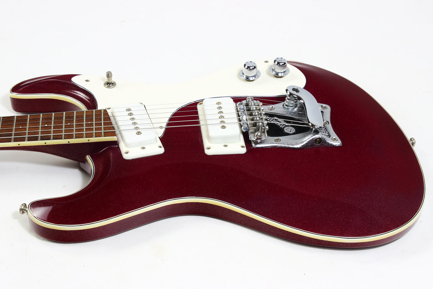 1988 Mosrite USA Semie Moseley Signed V63 Model Ruby Dust Rare SET-NECK Side Jack Model MINTY w Paperwork!