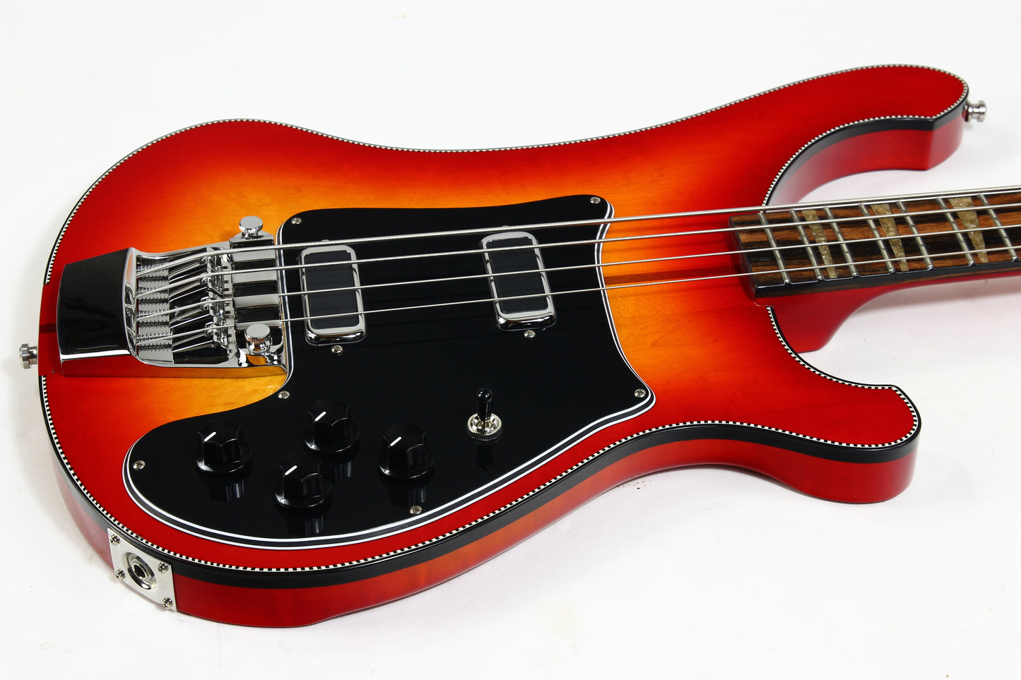 2026 Rickenbacker 4002 Fireglo ONE-OF-A-KIND Reissue Checkerboard, Ebony Board, Full Inlays, ORIGINAL BIRDSEYE MAPLE WINGS!