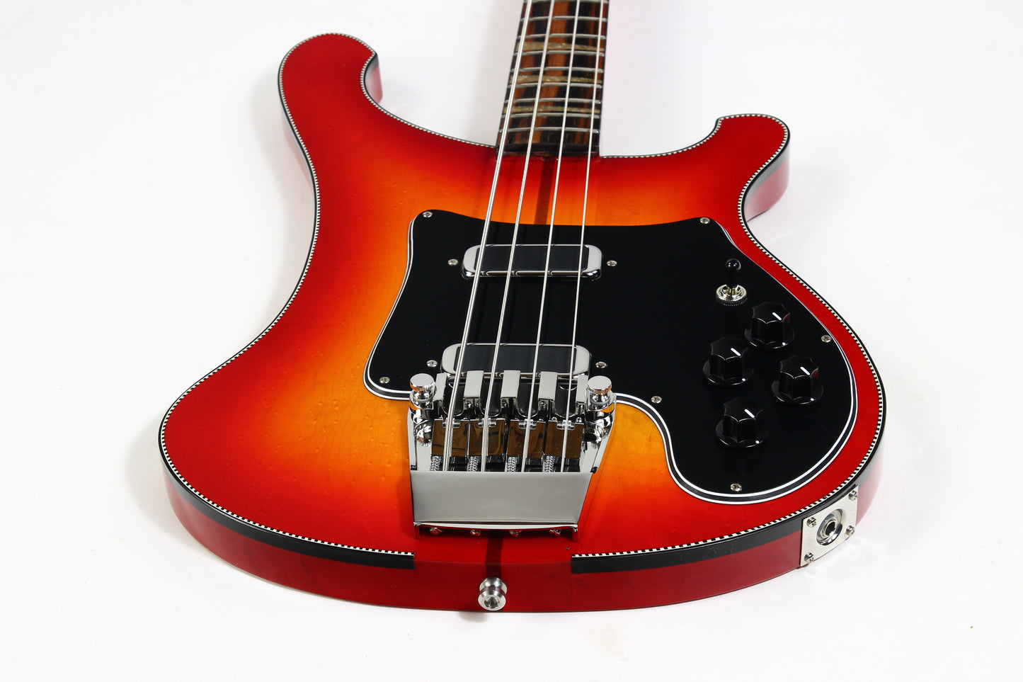 2026 Rickenbacker 4002 Fireglo ONE-OF-A-KIND Reissue Checkerboard, Ebony Board, Full Inlays, ORIGINAL BIRDSEYE MAPLE WINGS!