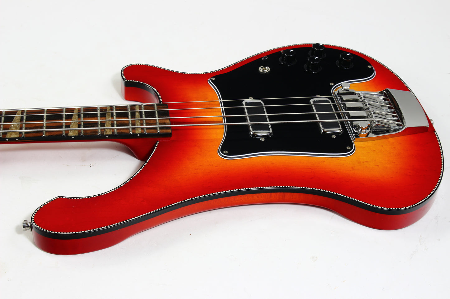 2026 Rickenbacker 4002 Fireglo ONE-OF-A-KIND Reissue Checkerboard, Ebony Board, Full Inlays, ORIGINAL BIRDSEYE MAPLE WINGS!
