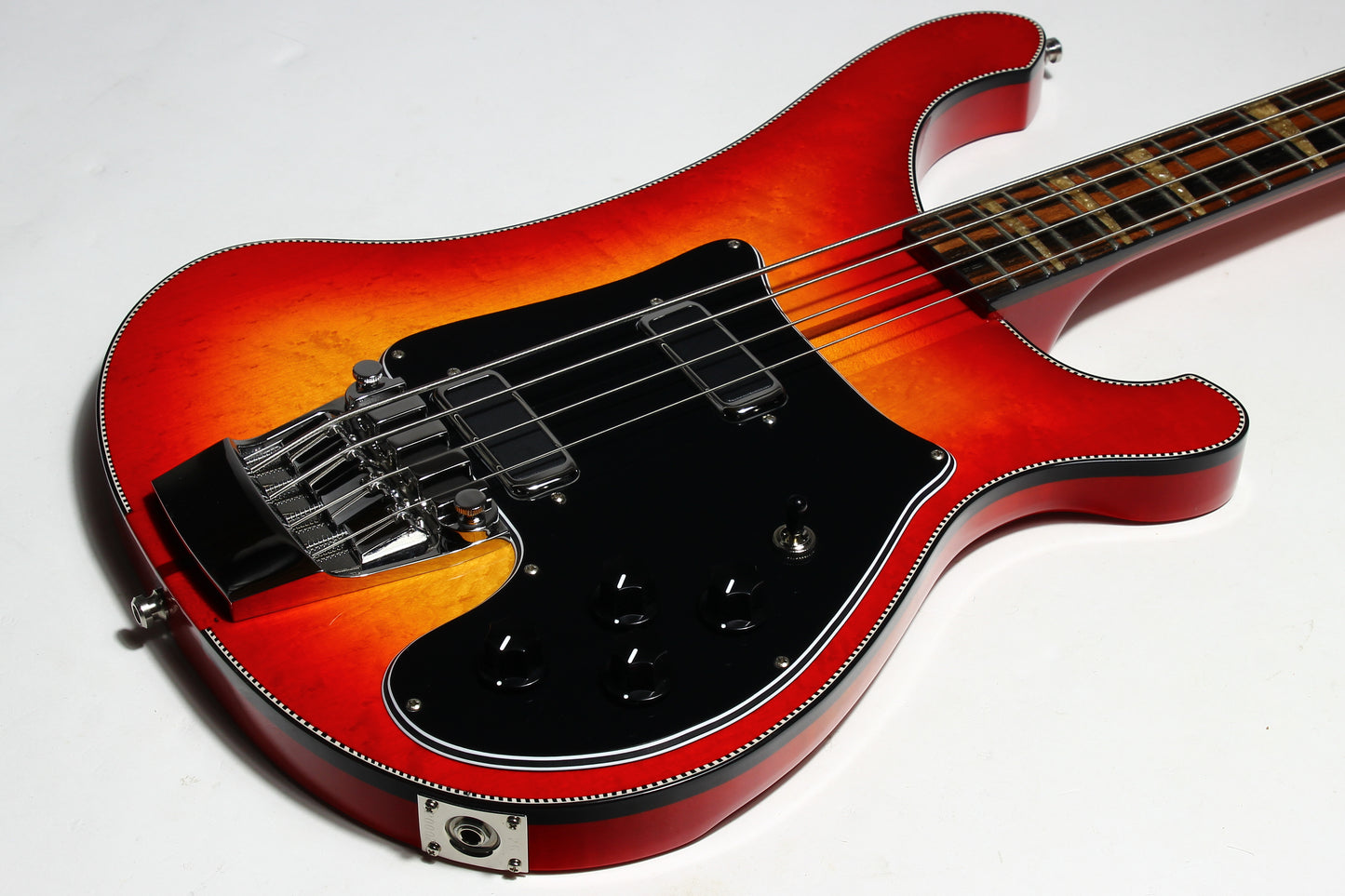 2026 Rickenbacker 4002 Fireglo ONE-OF-A-KIND Reissue Checkerboard, Ebony Board, Full Inlays, ORIGINAL BIRDSEYE MAPLE WINGS!