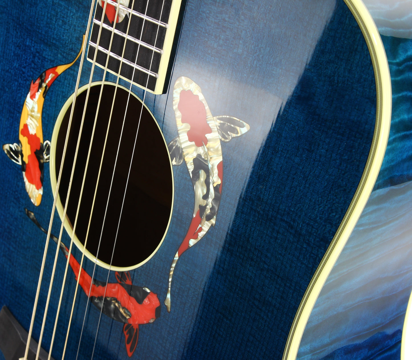 2000 TAYLOR SWIFT KOI Fish Living Jewels GSLJ Aqua Blue Dreadnought Acoustic Guitar Bearclaw Quilt - RARE!