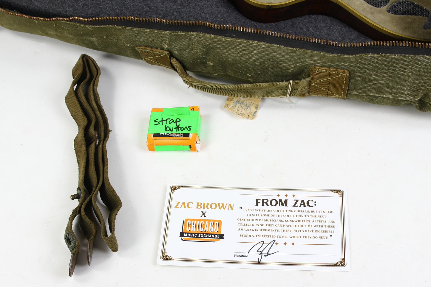 Schroeder WWII GI Radio Lane Guitar & Travel Guitar SET owned by Zac Brown Band