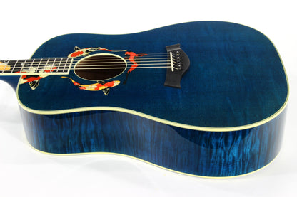 2000 TAYLOR SWIFT KOI Fish Living Jewels GSLJ Aqua Blue Dreadnought Acoustic Guitar Bearclaw Quilt - RARE!