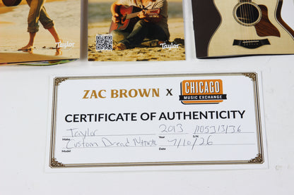 2013 Taylor Custom Shop Dreadnought BRAZILIAN ROSEWOOD Owned by ZAC BROWN One-Off Model