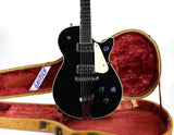 *SOLD*  1955 Gretsch Duo Jet Black Vintage Electric Guitar w/ Tweed Case - Original Black Nitron Drum Wrap Top!