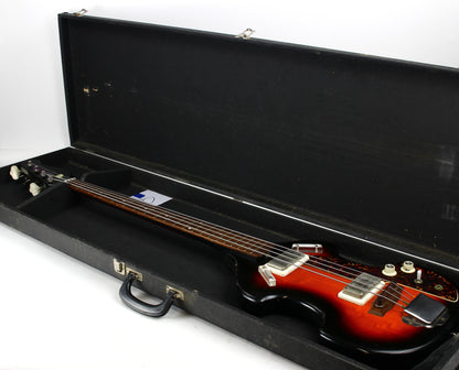 1960s SUPRO Airline Violin Bass Guitar One Owner w/ Photo! 2 Pickups!