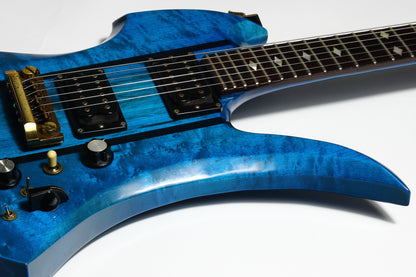 1980 BC Rich USA Mockingbird Transparent Blue Flamed Maple w Original Case