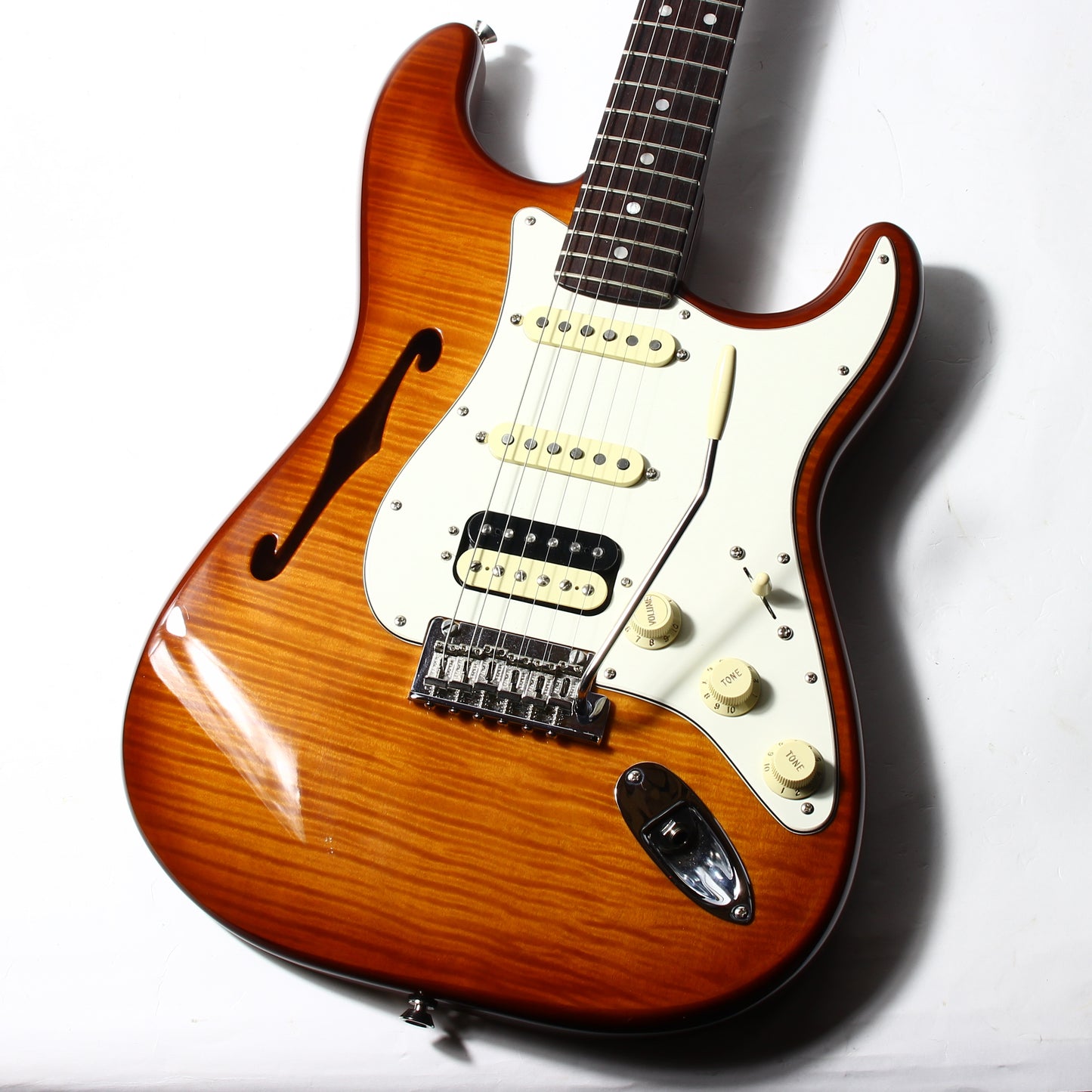 2019 Fender USA Rarities Collection Thinline Stratocaster Flametop HSS Rosewood Neck Limited Edition