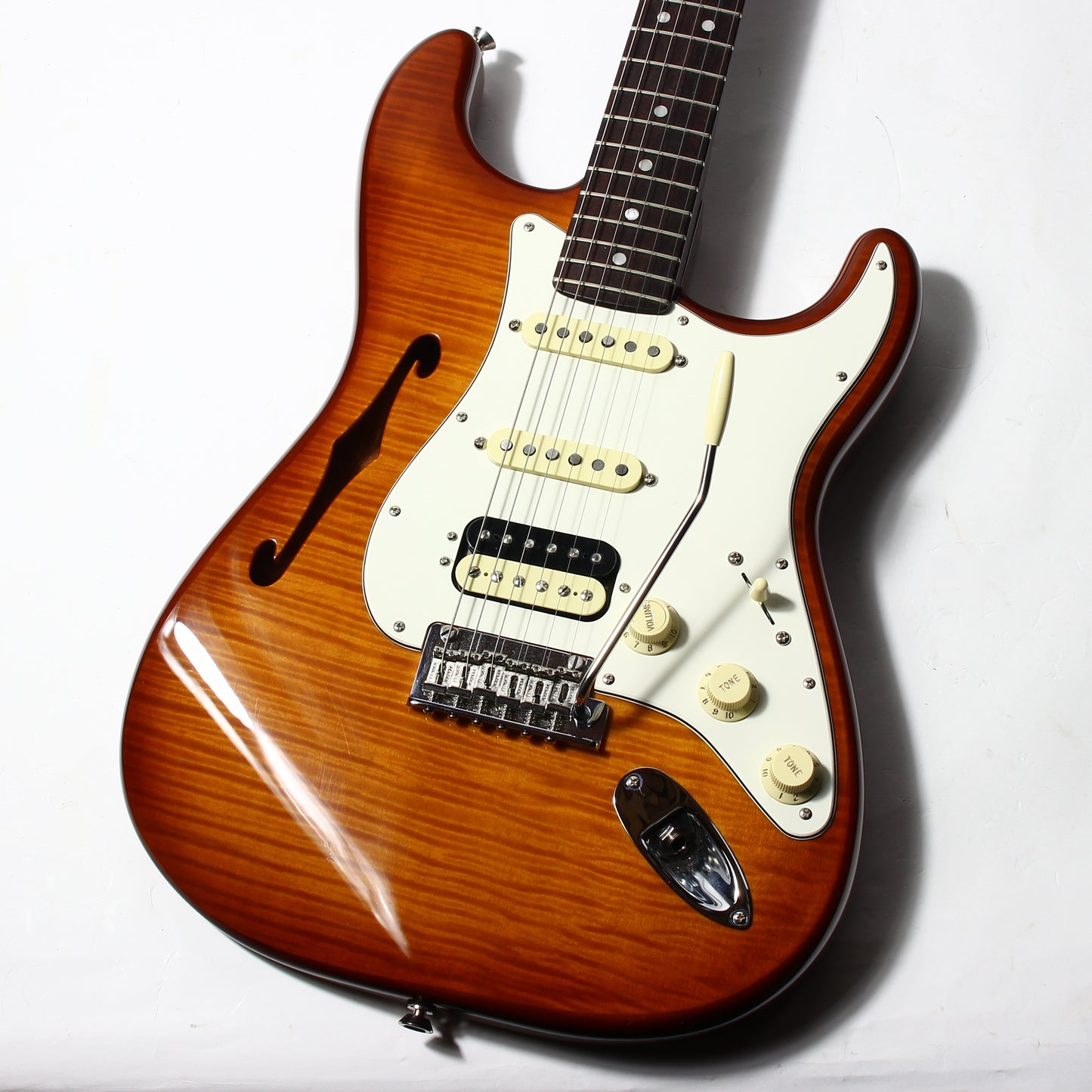 2019 Fender USA Rarities Collection Thinline Stratocaster Flametop HSS Rosewood Neck Limited Edition