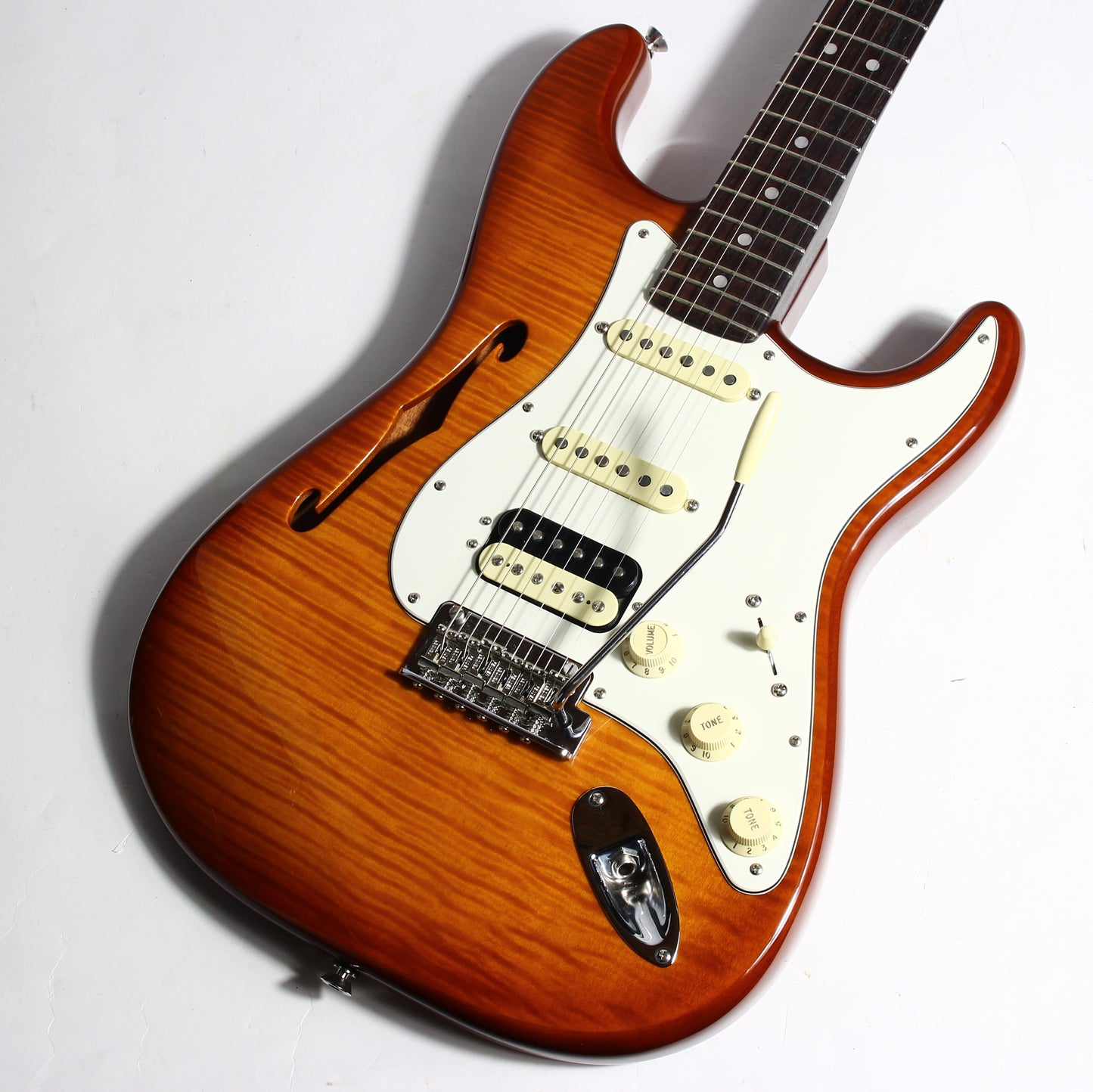 2019 Fender USA Rarities Collection Thinline Stratocaster Flametop HSS Rosewood Neck Limited Edition