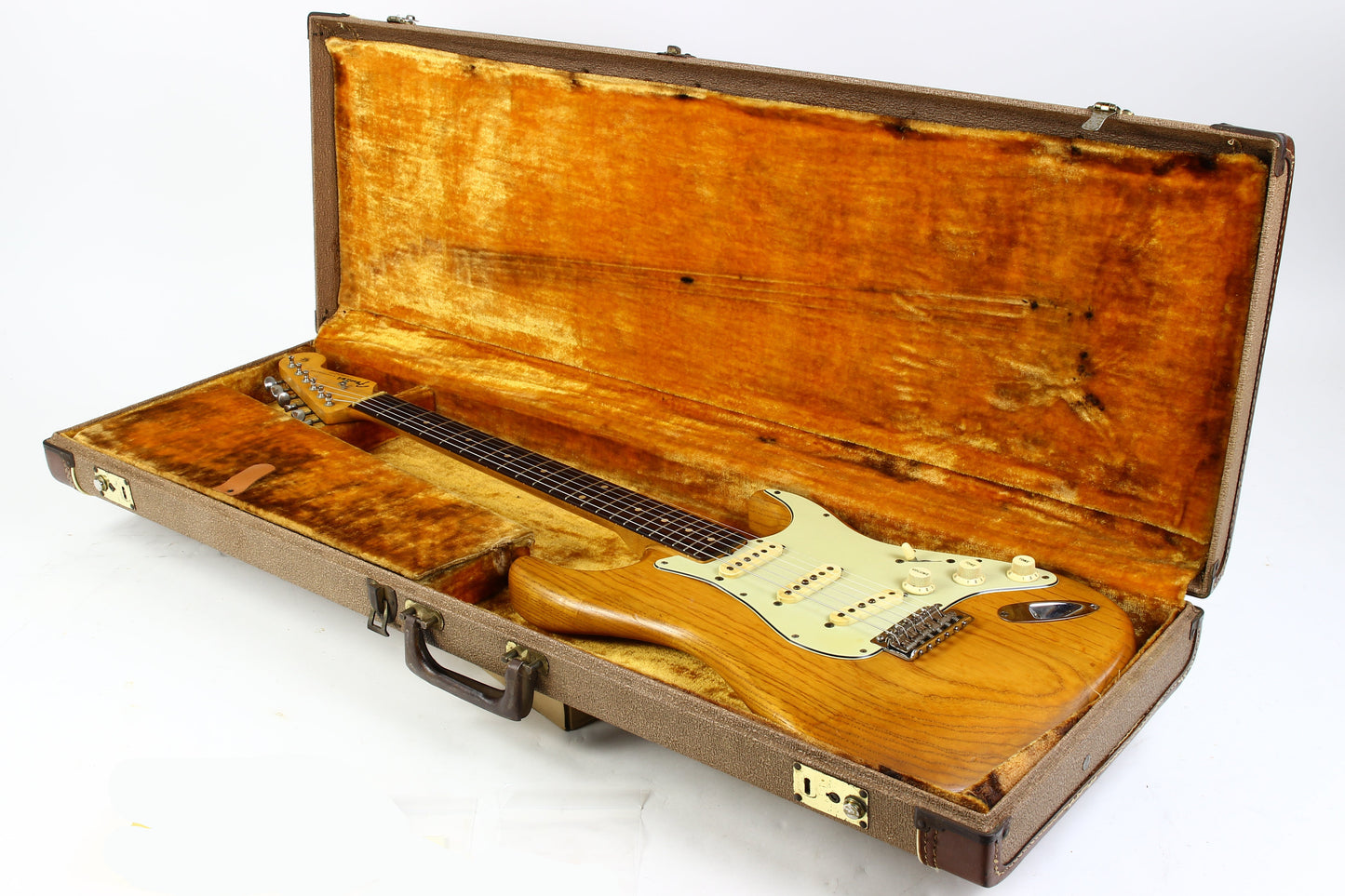 1960 Fender Stratocaster Ash Body Slab Board | Vintage Strat w Original Hard Case, Blond