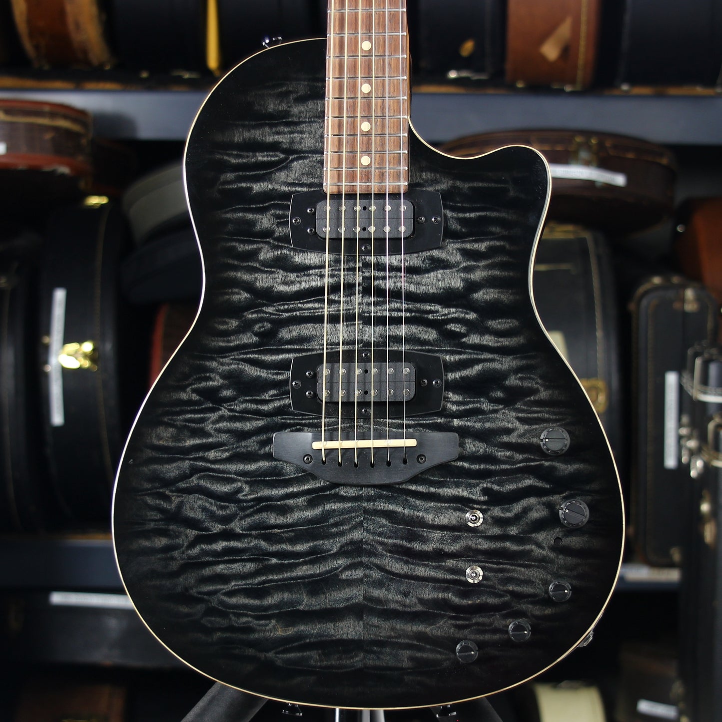 2011 Tom Anderson Crowdster Plus 2 Black Burst INSANE QUILT TOP!