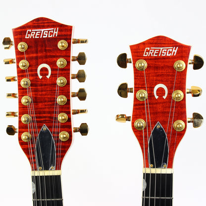 c. 1997 Gretsch G6120-612 Chet Atkins Nashville Double Neck Guitar MIJ Made In Japan Orange Rare!