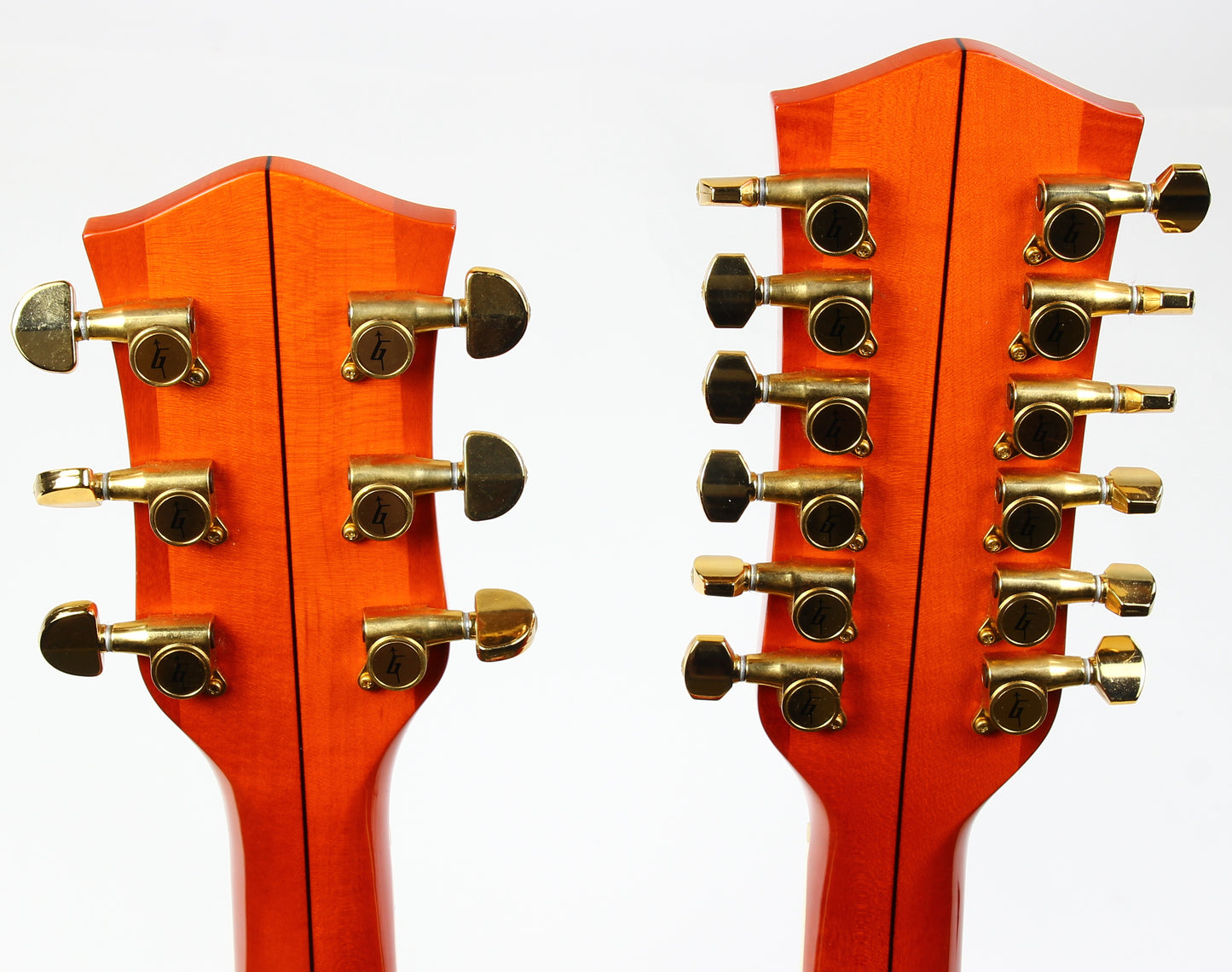 c. 1997 Gretsch G6120-612 Chet Atkins Nashville Double Neck Guitar MIJ Made In Japan Orange Rare!