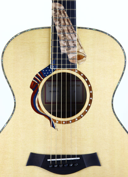 MINT & UNPLAYED! 2002 Taylor Liberty Tree Grand Concert Guitar LTG - US Flag, Declaration of Independence Inlays!
