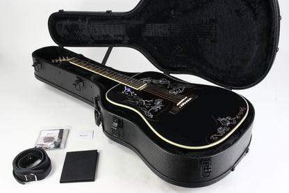 Gibson Custom Shop Montana RAVEN Kirk Hammett Ebony Acoustic Guitar SIGNED! 2025