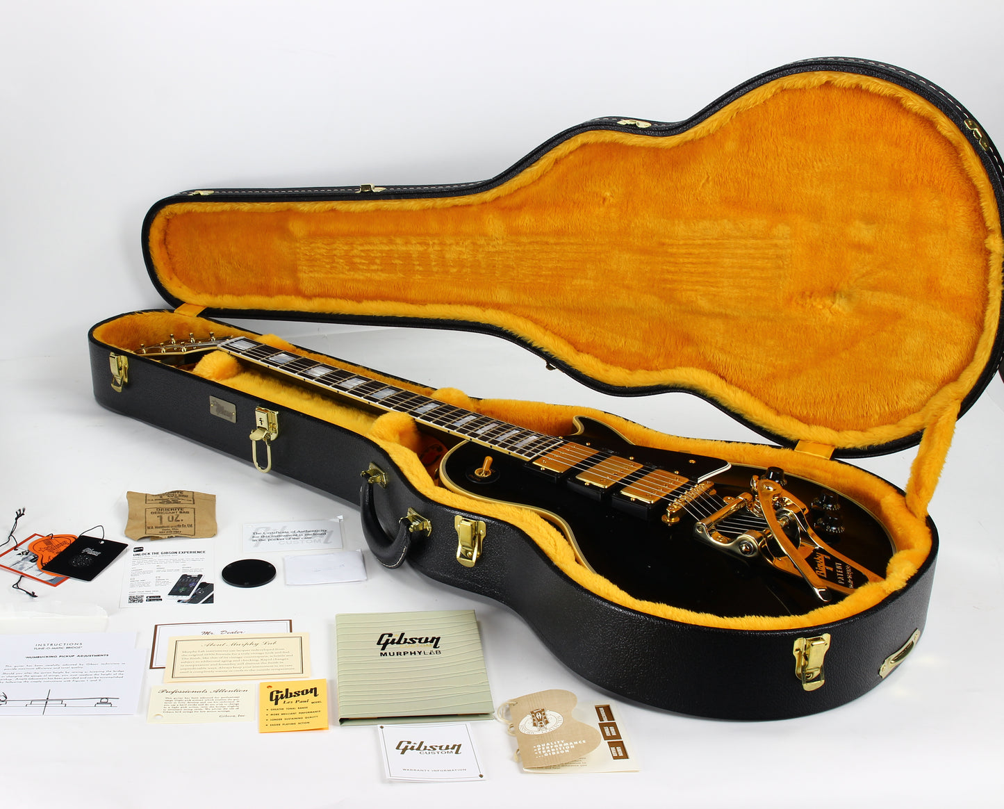 1957 Gibson MURPHY LAB Light Aged '57 Les Paul Custom 3 Pickup Ebony Black Beauty Bigsby 2024