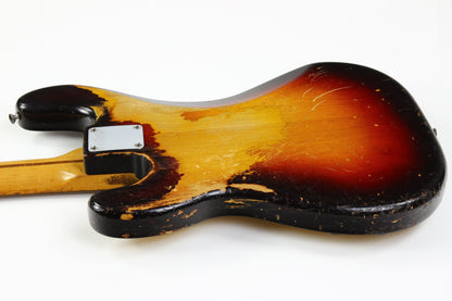 1959 Fender Precision Bass Anodized Gold Guard Sunburst 100% Original Vintage Maple Neck