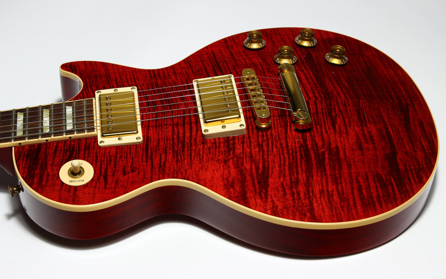 Gibson USA 50s Les Paul Standard Plus 2006 | Black Cherry Flametop Gold Hardware AA Top