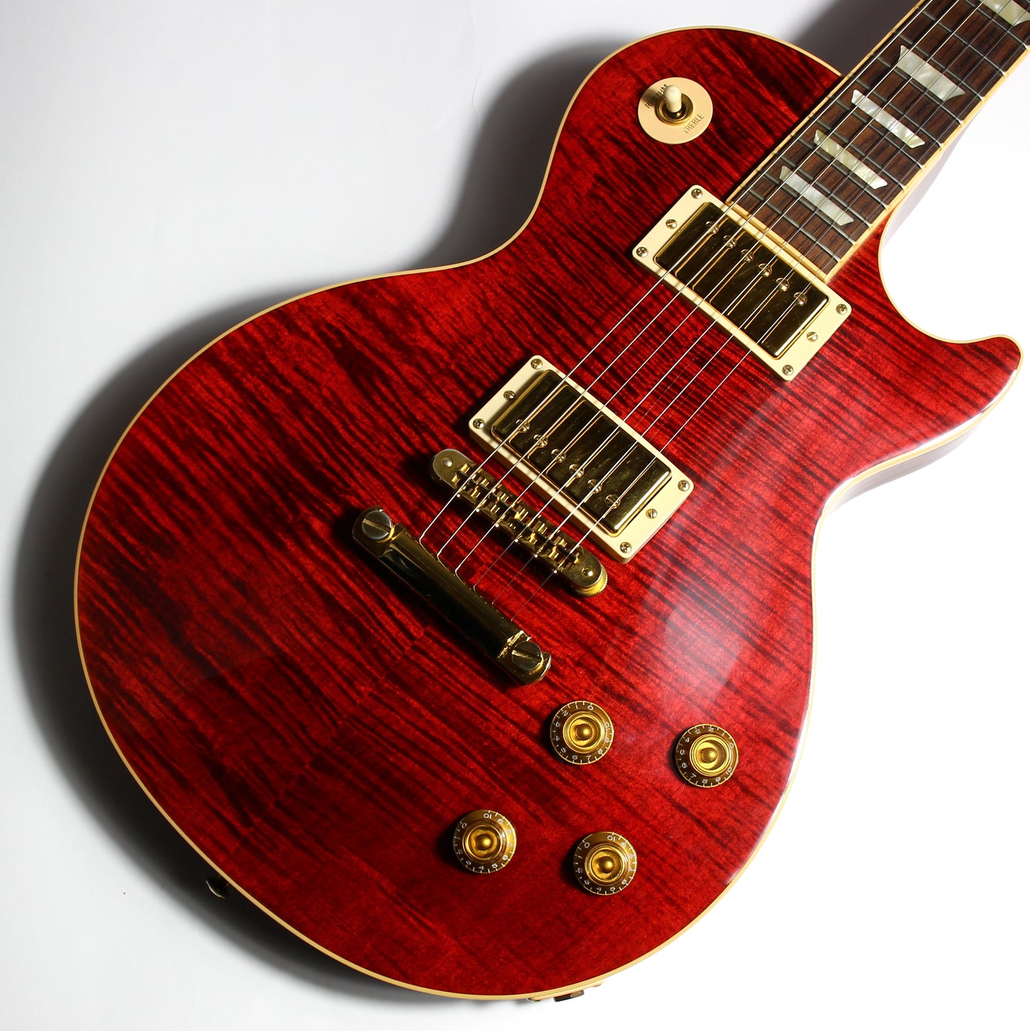 Gibson USA 50s Les Paul Standard Plus 2006 | Black Cherry Flametop Gold Hardware AA Top