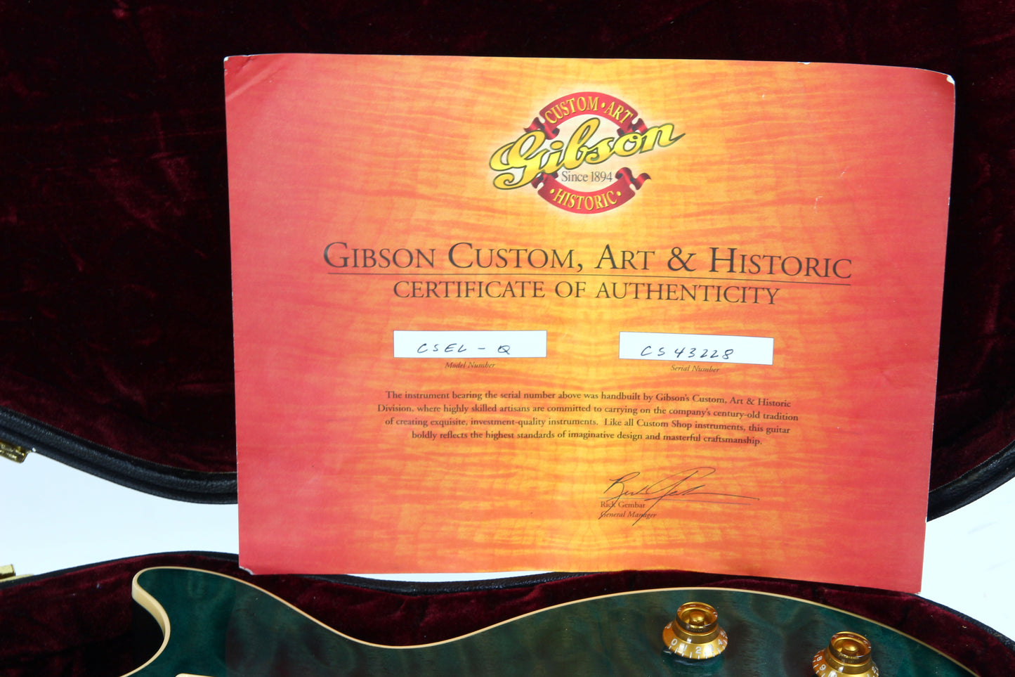 2004 Gibson Custom Shop Les Paul Elegant INSANE QUILT TOP! Peacock Green, Abalone Inlays, Ebony Board!