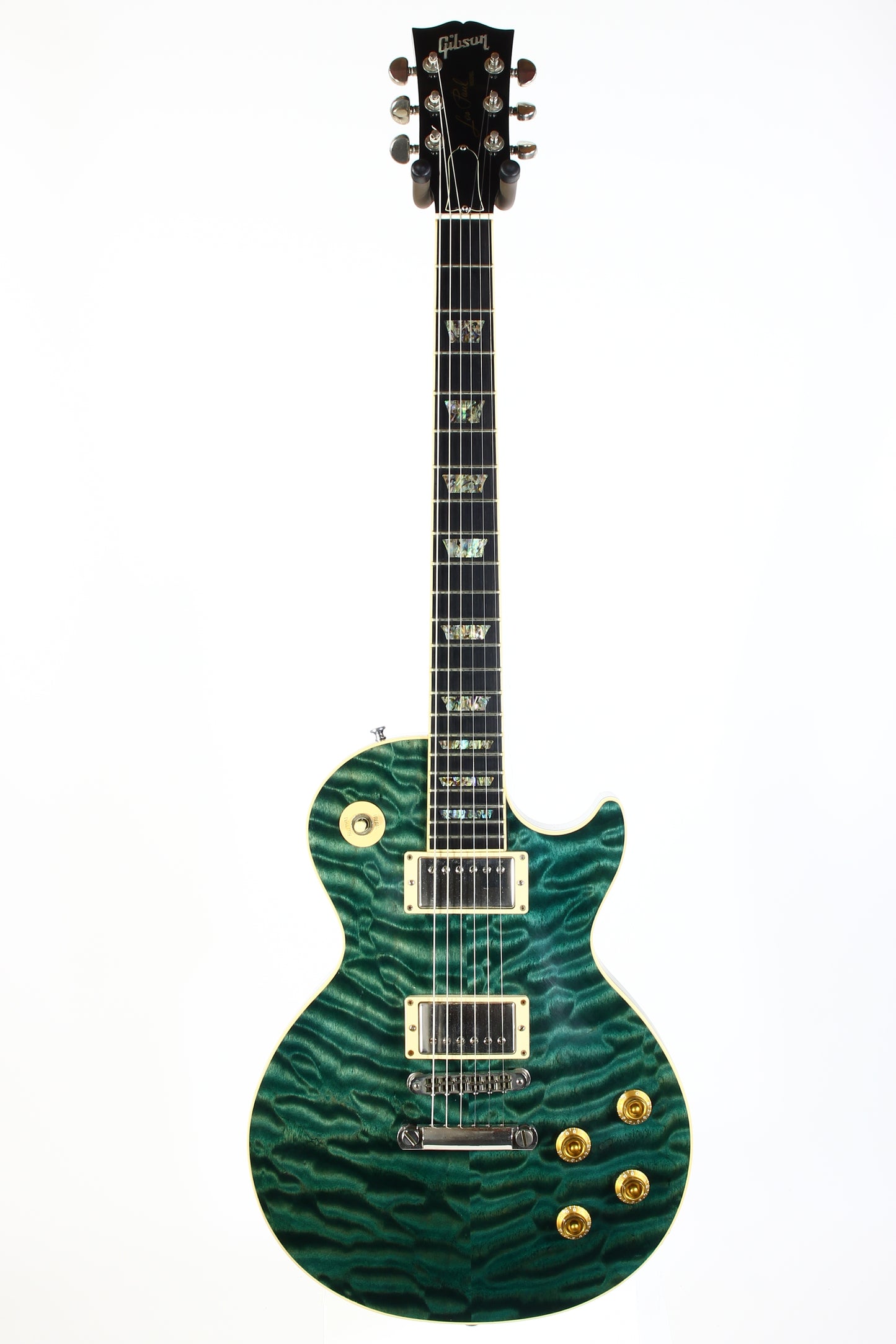 2004 Gibson Custom Shop Les Paul Elegant INSANE QUILT TOP! Peacock Green, Abalone Inlays, Ebony Board!