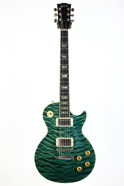 2004 Gibson Custom Shop Les Paul Elegant INSANE QUILT TOP! Peacock Green, Abalone Inlays, Ebony Board!
