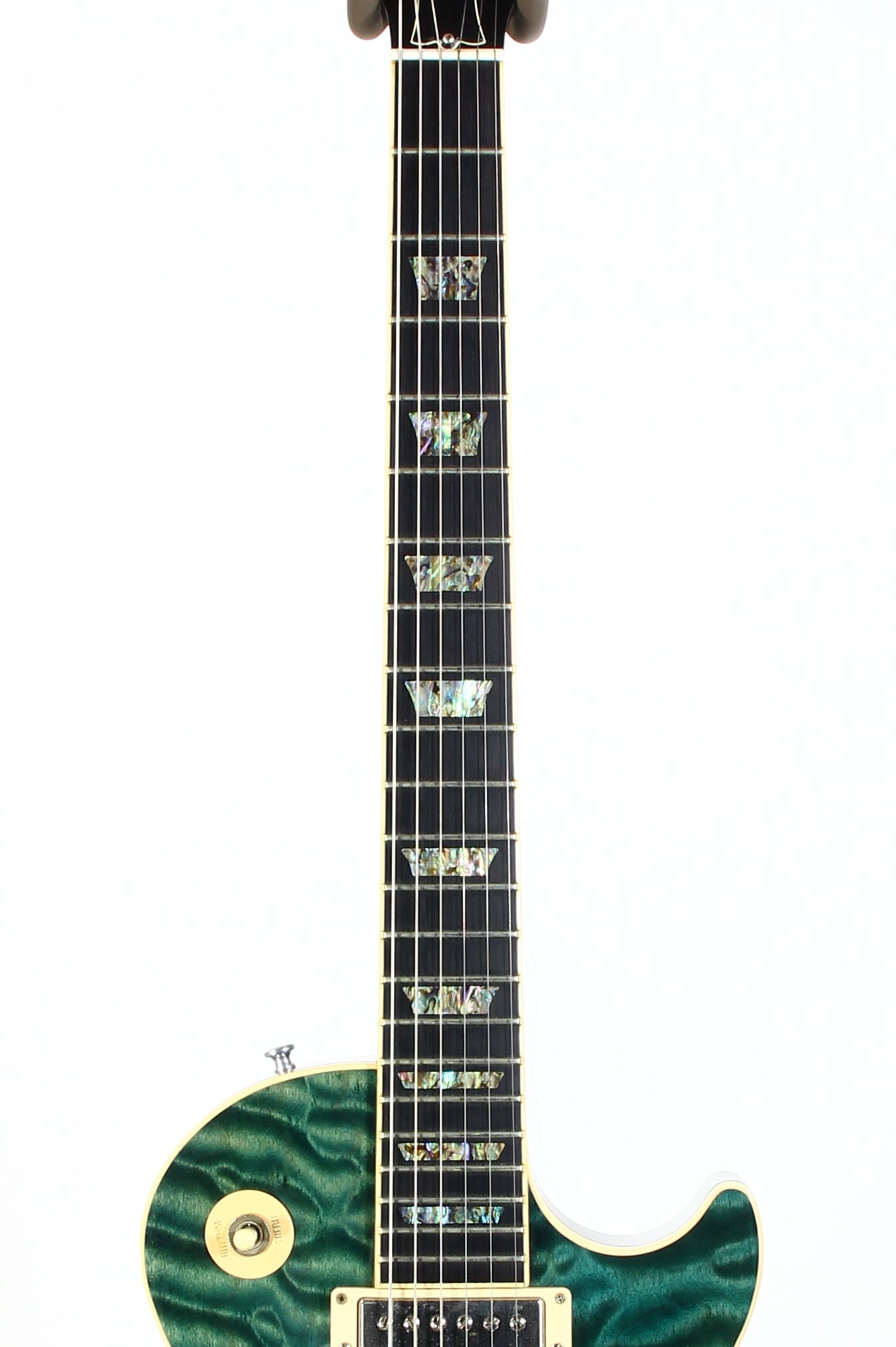 2004 Gibson Custom Shop Les Paul Elegant INSANE QUILT TOP! Peacock Green, Abalone Inlays, Ebony Board!