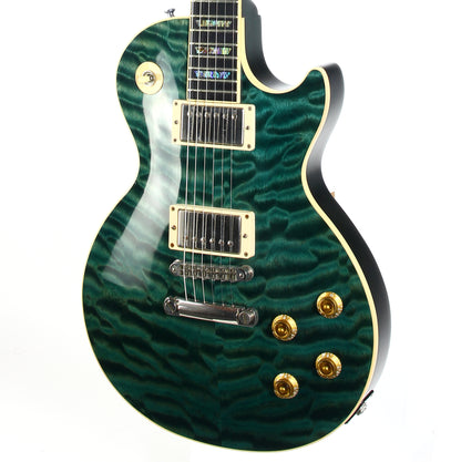 2004 Gibson Custom Shop Les Paul Elegant INSANE QUILT TOP! Peacock Green, Abalone Inlays, Ebony Board!