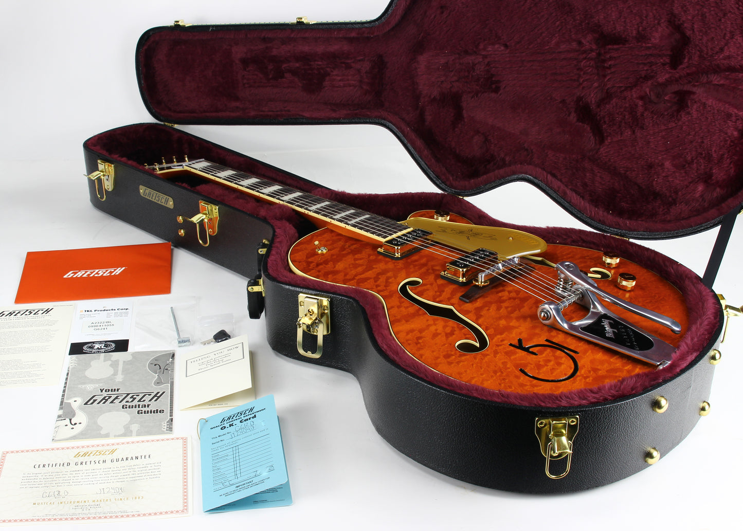 2024 Gretsch Chet Atkins 6120 G6120TGQM-56 Quilt Classic | Roundup Orange Stain Lacquer