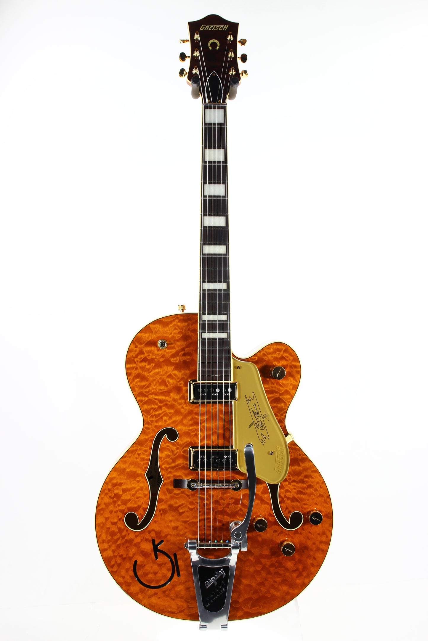 2024 Gretsch Chet Atkins 6120 G6120TGQM-56 Quilt Classic | Roundup Orange Stain Lacquer