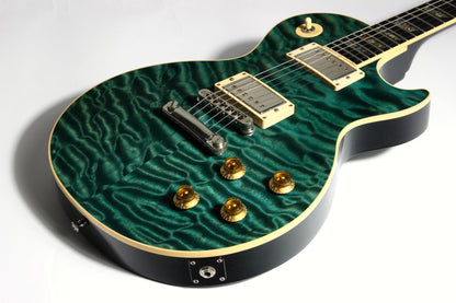 2004 Gibson Custom Shop Les Paul Elegant INSANE QUILT TOP! Peacock Green, Abalone Inlays, Ebony Board!