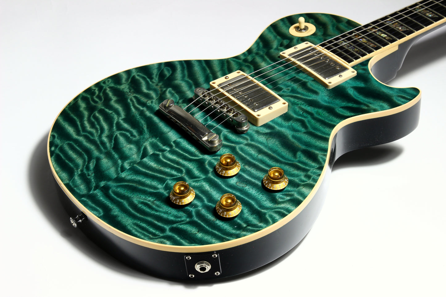 2004 Gibson Custom Shop Les Paul Elegant INSANE QUILT TOP! Peacock Green, Abalone Inlays, Ebony Board!