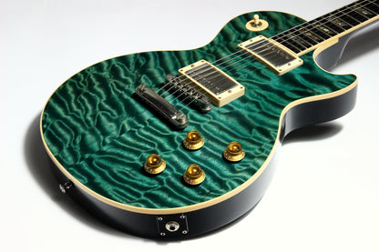2004 Gibson Custom Shop Les Paul Elegant INSANE QUILT TOP! Peacock Green, Abalone Inlays, Ebony Board!