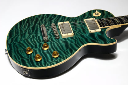 2004 Gibson Custom Shop Les Paul Elegant INSANE QUILT TOP! Peacock Green, Abalone Inlays, Ebony Board!
