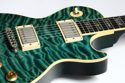 2004 Gibson Custom Shop Les Paul Elegant INSANE QUILT TOP! Peacock Green, Abalone Inlays, Ebony Board!