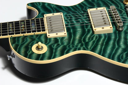 2004 Gibson Custom Shop Les Paul Elegant INSANE QUILT TOP! Peacock Green, Abalone Inlays, Ebony Board!